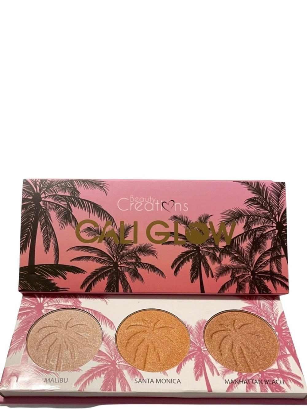 Beauty Creations Cali Glow Palette  3 Shade Metallic Glowing Highlighter